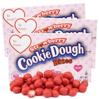 Strawberry Cookie Dough Bites, Limited Edition Movie Theatre Boxes, Festive Candy Gift, 3.1 Ounces (Pack of 3)