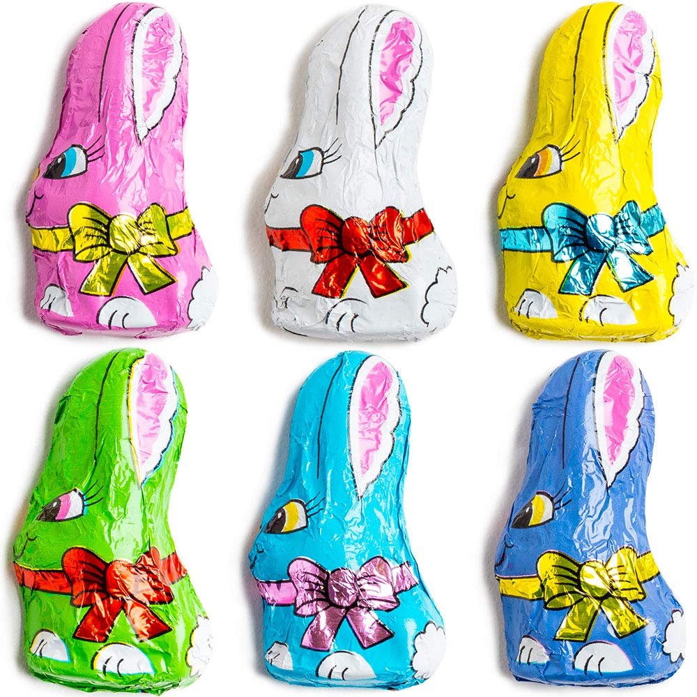 Madelaine Easter Candy 26 Premium Milk Long-eared Chocolate Bunny Wrapped In 6 Different Color Foils - 1/2 LB Easter Basket Essentials - Image 5