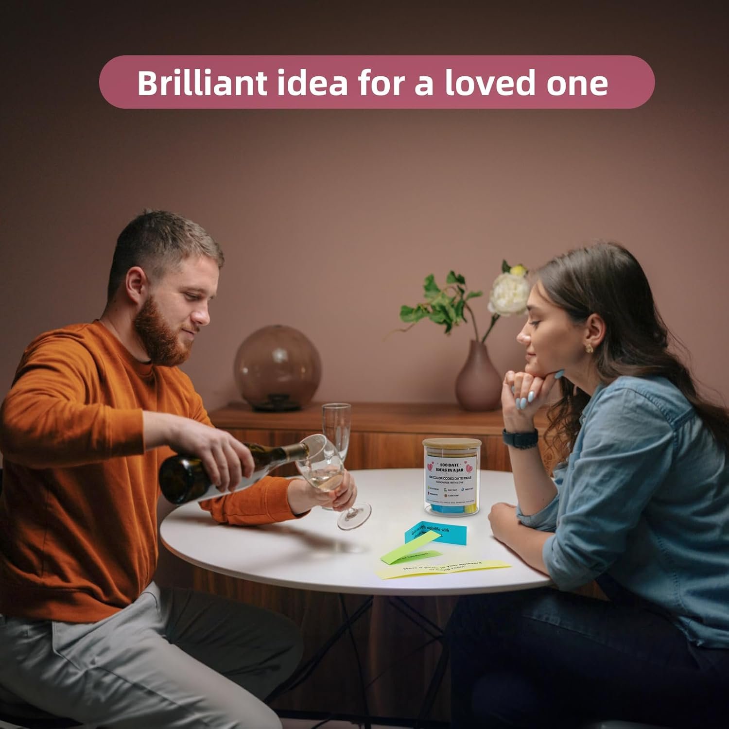 MSEHKM 100 Date Ideas In A Jar Date Night Ideas Color Coded Date Ideas Budget-friendly Date Jar Wedding/Anniversary/Bridal Shower/Newlyweds Gifts for Couples, pure - Image 6