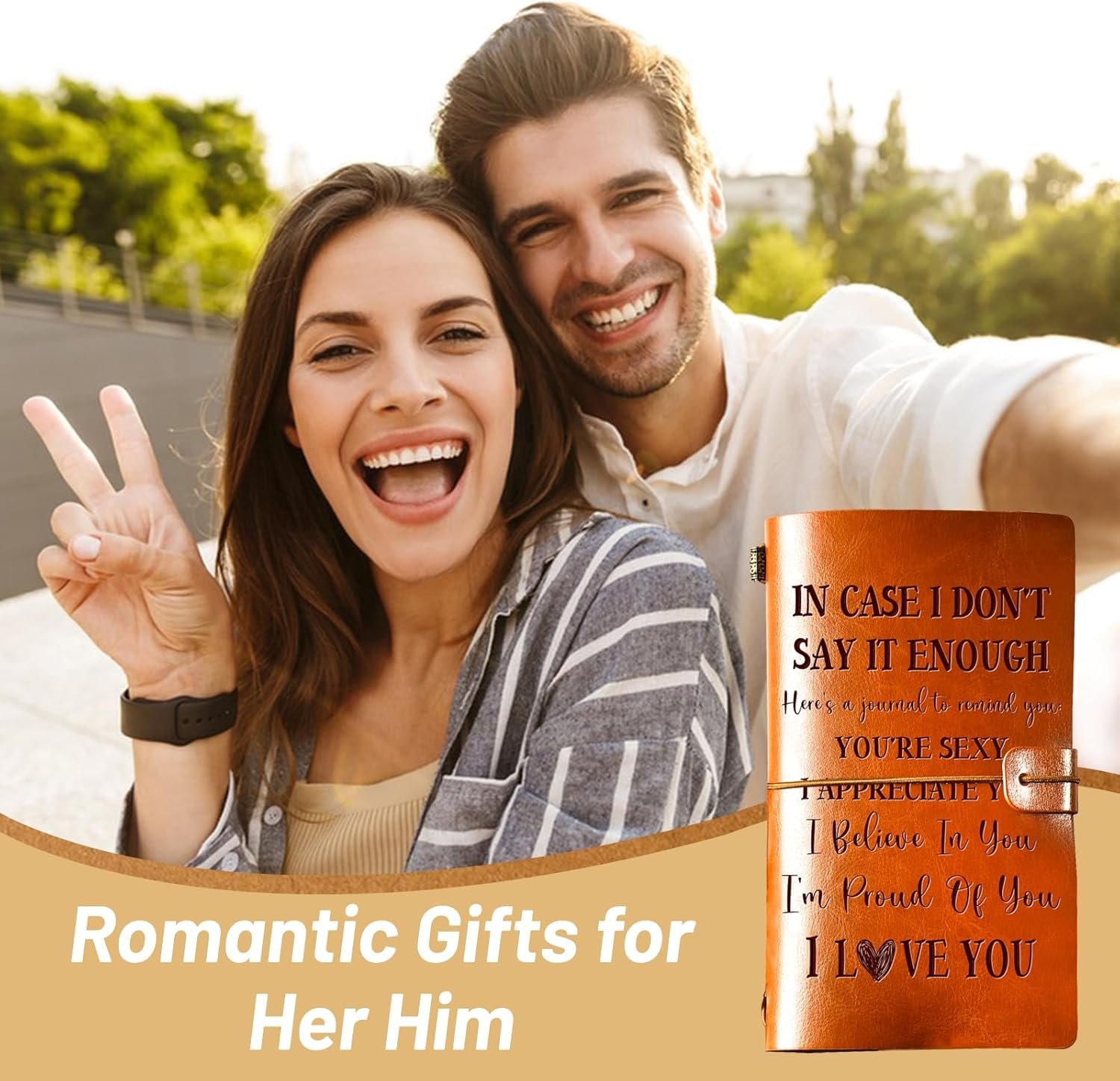 Romantic Gifts for Her Him, Romantic I Love You Leather Journal, 140 Page Refillable Writing Journal, Anniversary Birthday Mothers Day Gifts for Her Him Girlfriend Boyfriend Wife Husband - Image 5