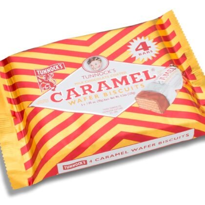 Tunnock's Caramel Wafers - Milk Chocolate (Pack of 4 Wafers) 120g