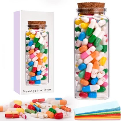Valentines Day Gifts for Him Her Boyfriend Girlfriend - Capsule DIY Message in a Bottle 100 PCS Love Letter Anniversary Birthday Couples Gifts for Women Men