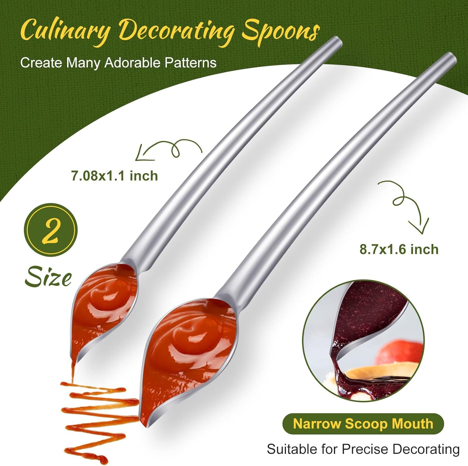 17 Pieces Candy Dipping Tools Set Culinary Decorating Spoons Chocolate Dipping Scoop Kitchen Cooking Tweezers Tongs Icing Spatula for Decorative Plates Making Desserts - Image 7