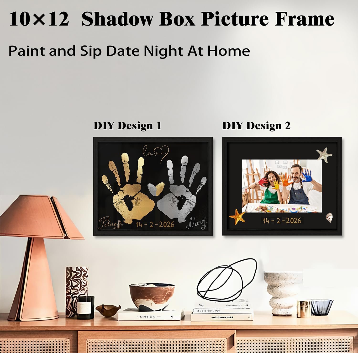 QUANWAISJ Couples Painting for Date Night,Date Night Activities,Hand Mold Kit, Paint and Sip for Adults, DIY Paint Party Favors(10"x12") - Image 8