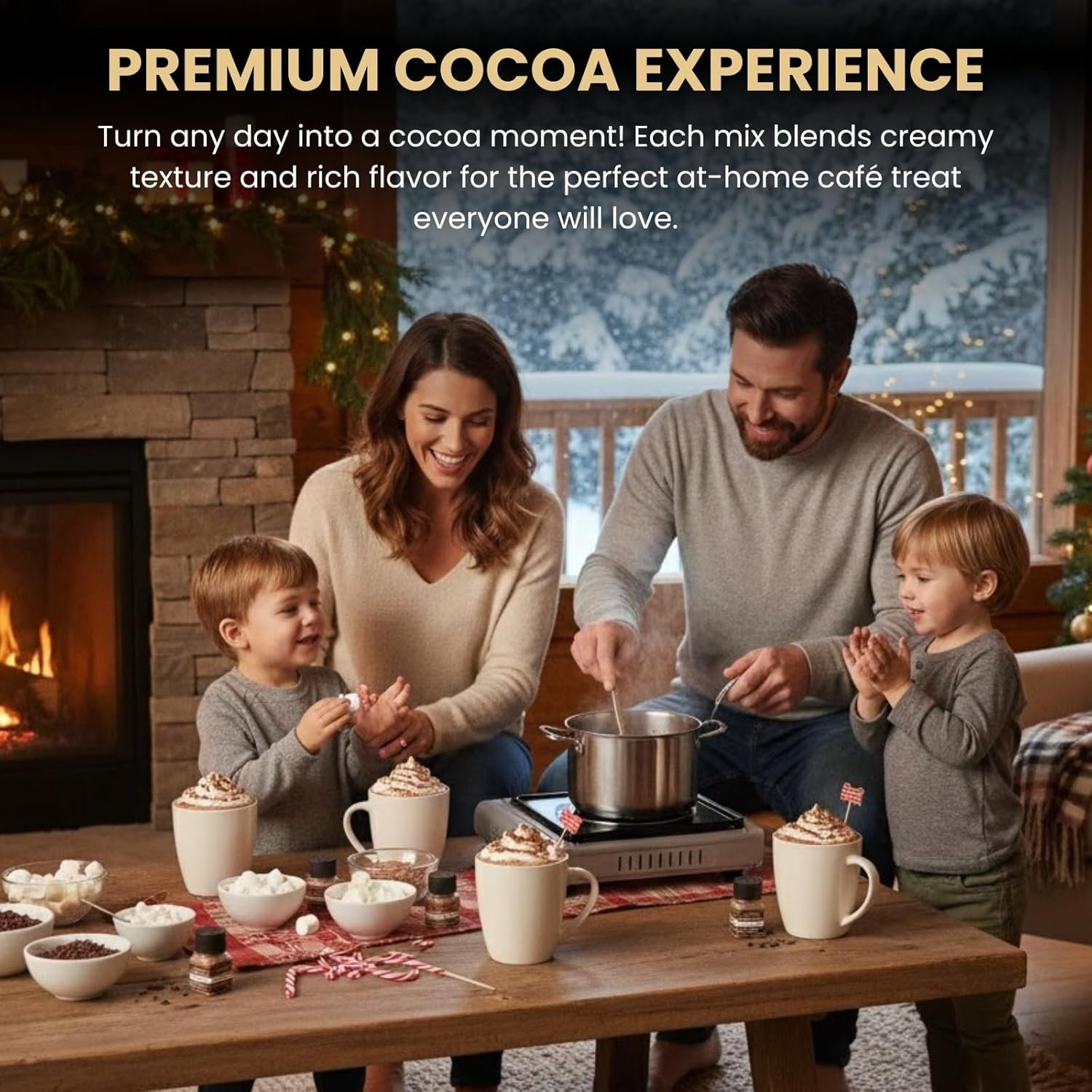 Hot Chocolate Mix Gift Set 16-Pack - Ultimate Gourmet Hot Cocoa Sampler Box with Caramel, Vanilla, Peppermint, Toasted Marshmallow & Double Chocolate - Luxury Winter Beverage Variety Kit for Gifting - Image 3