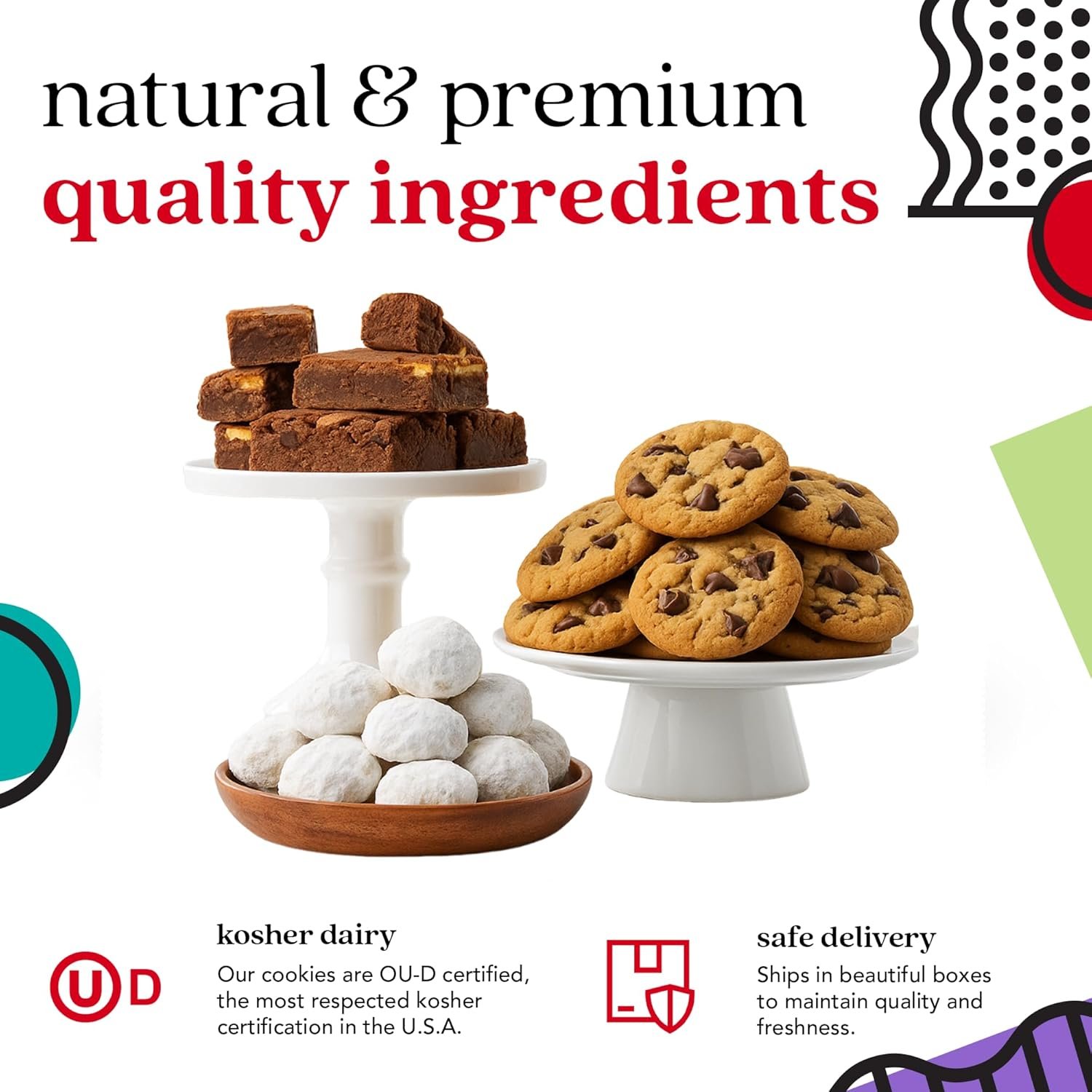 David’s Cookies Happy Birthday Cookies Gift Basket - Deliciously Flavored Assorted Cookies in a Lovely Gift Crate - Gourmet Chocolate Chip Cookies, Butter Pecan Meltaways, Choco Chip Brownies - Image 5