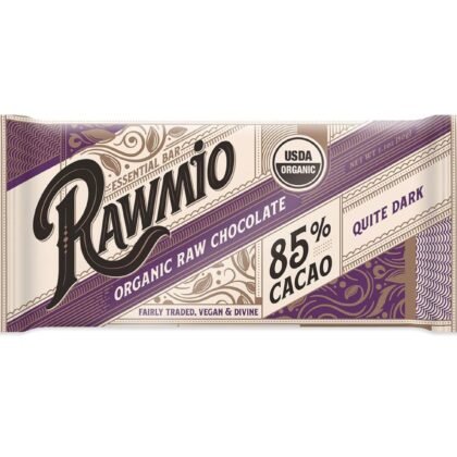 Rawmio Essential Dark Chocolate Bar - Organic, Raw, Gluten-Free, 85% Cacao, 1.1 oz.