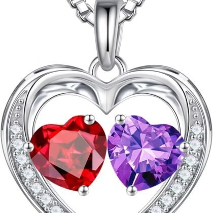 Iefil Easter Gifts for Women Wife - 925 Sterling Silver Birthstone Necklace, Anniversary Birthday Gifts for Women, Jewelry Gifts for Her Wife Mom Daughter