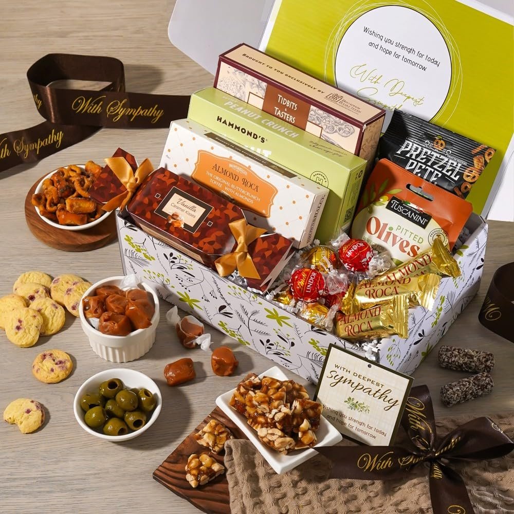 Broadway Basketeers Sympathy Gifts Box - Gourmet Sympathy Gift Basket with Assorted Treats - Thoughtful Care Package, Condolences Gift for Loss, Bereavement, Grief, Funeral, Memorial or Kosher Shiva - Image 2