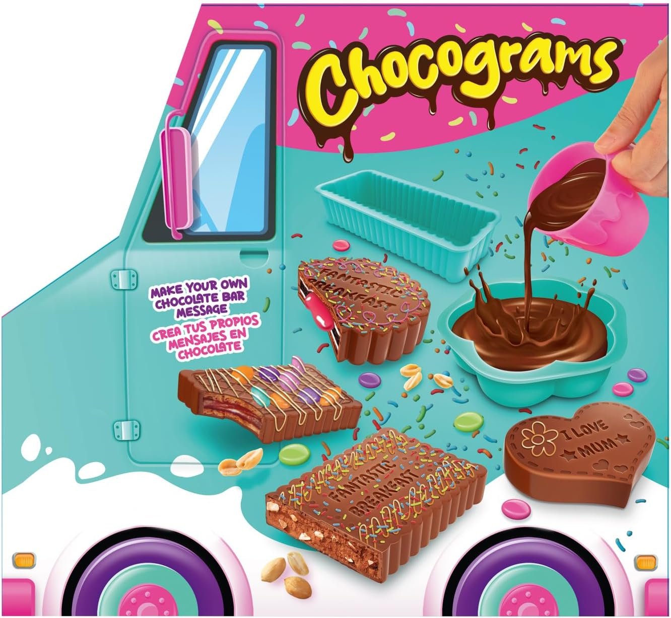 Zap Chef Chocograms | Create & Customise Your Own Chocolate Bars | Fun Chocolate Maker Kit for Kids | Includes Moulds, Message Boards, & More