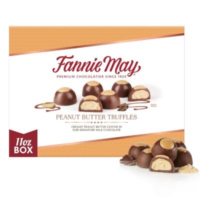 Fannie May, Milk Chocolate Candy, Peanut Butter Truffles, Gift Box, 11 oz