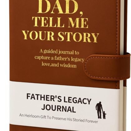 Dad Tell Me Your Life Story Leather Journal (Hardcover) - A Family Heirloom Keepsake with + 275 Prompts to Share His Life Story Book and Memories, Father's Day, Christmas Gift from Daughter & Son
