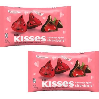 Hershey's Chocolate Dipped Strawberry Kisses - Pack of 2-9 oz Bags - Perfect for that Special Someone This Valentine's Day