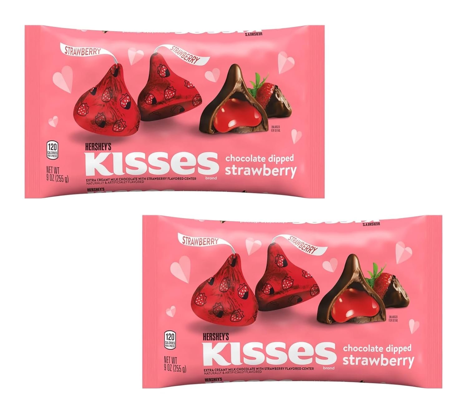 Hershey's Chocolate Dipped Strawberry Kisses - Pack of 2-9 oz Bags - Perfect for that Special Someone This Valentine's Day