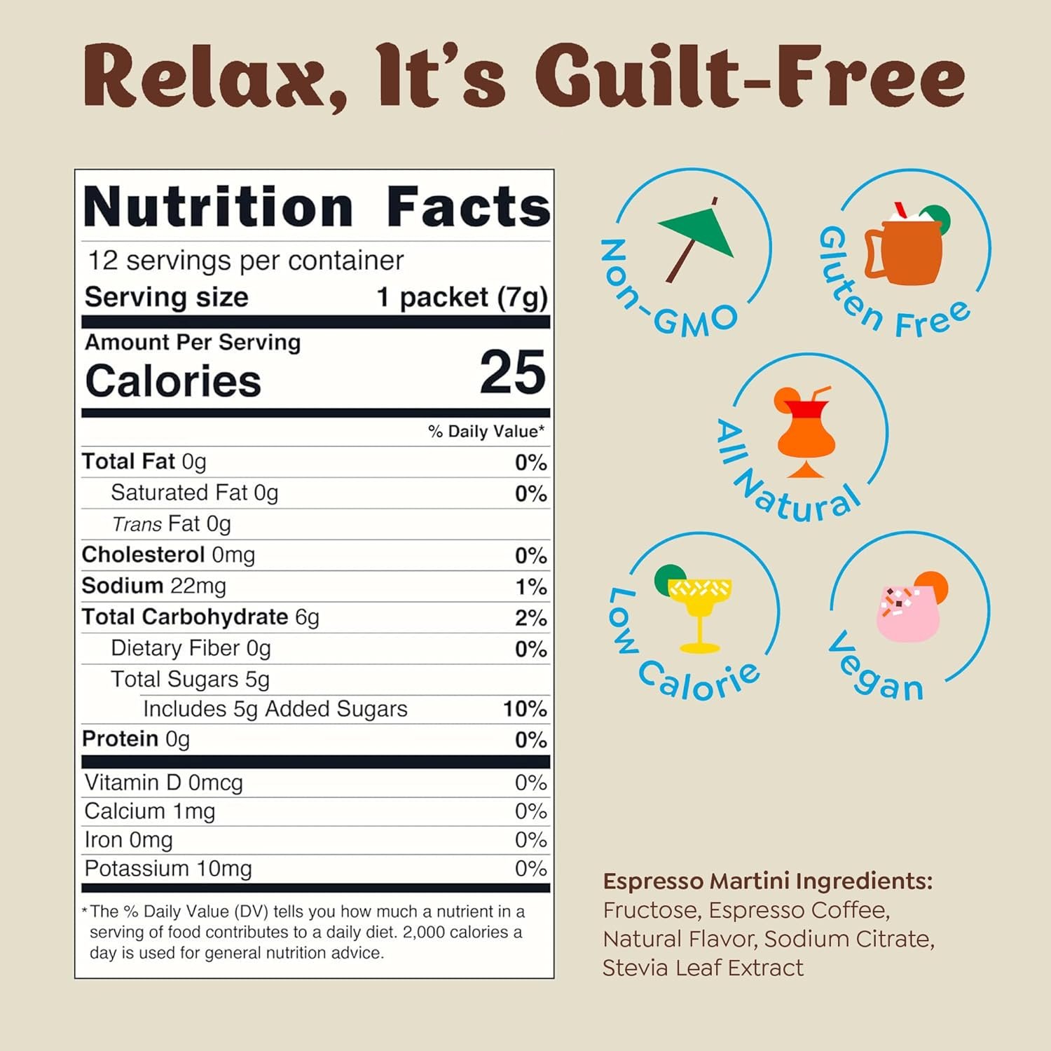 Craftmix Espresso Martini Cocktail & Mocktail Drink Mixer, Skinny Mixes - Water Flavoring Packets - Made With Real Coffee Beans - Vegan, Low-Carb, Low-Sugar, Non-GMO, Dairy Free, Gluten Free, 12 Pack - Image 2