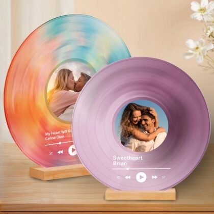 Custom Spotify Plaque Custom Vinyl Record with Photo Personalized Gift for Loved Ones Customized Valentine's Day Gifts for Couples Memorial Gifts for Boyfriends and Girlfriends