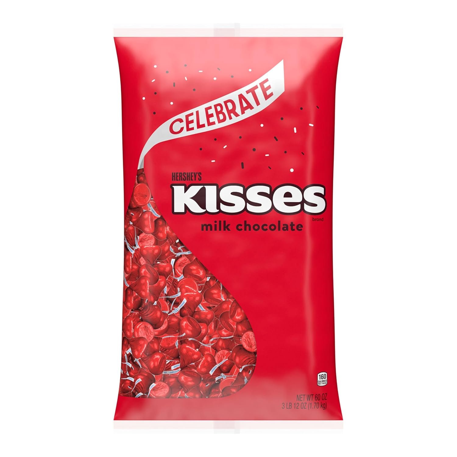 HERSHEY'S KISSES Milk Chocolate Candy Bulk Bag, Great Holiday Candy and Stocking Stuffers, 60 oz - Image 3