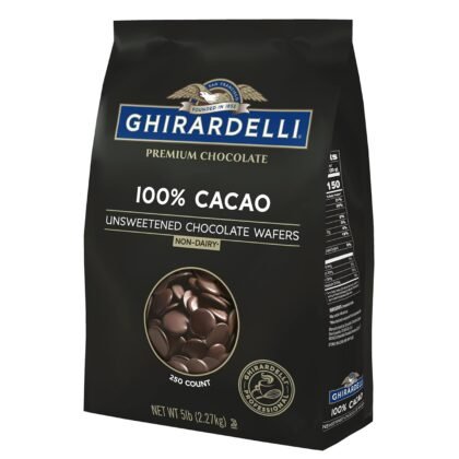 Ghirardelli Chocolate Company 100% Cacao Unsweetened Wafers, 5lb. Bag (Pack of 1)