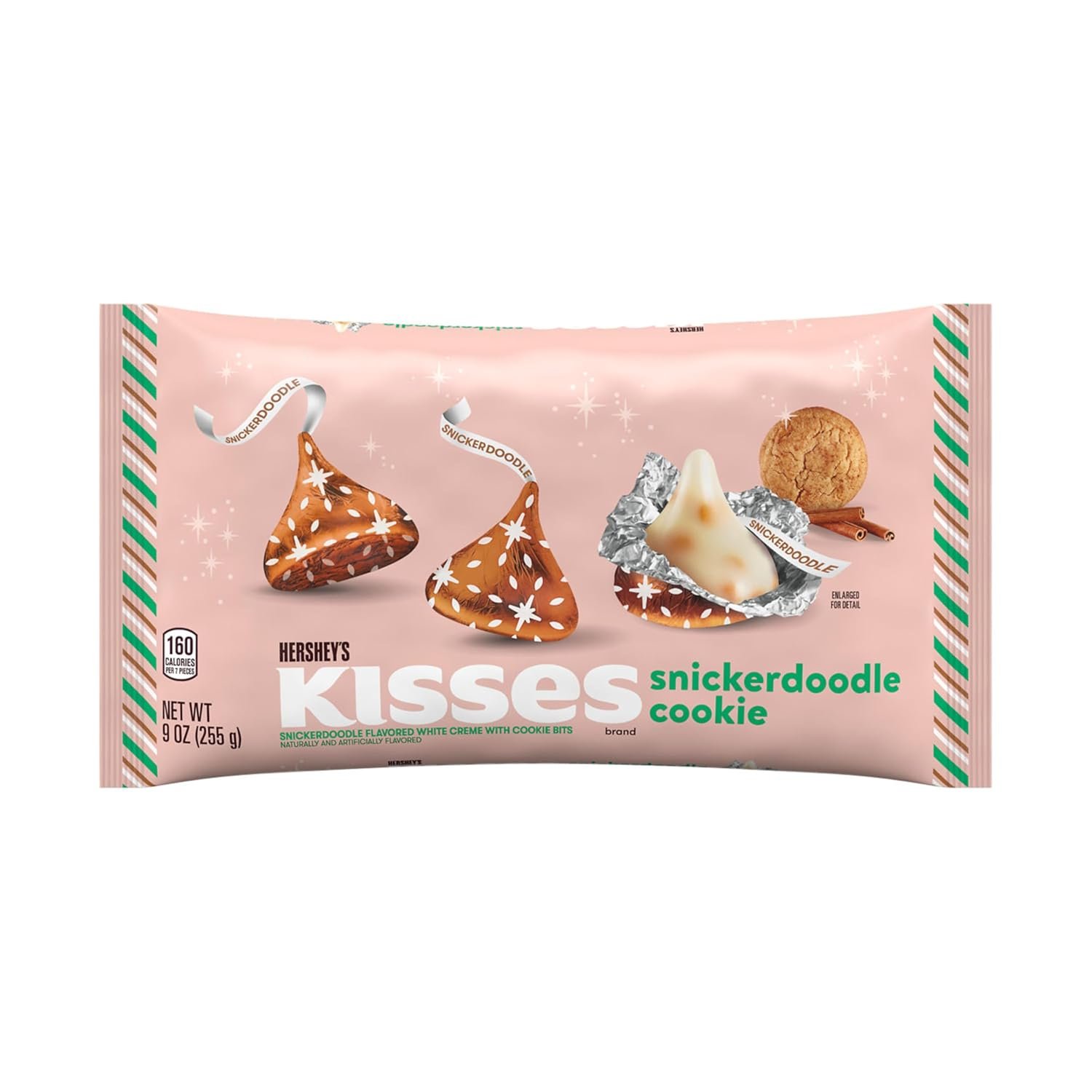 HERSHEY'S KISSES Snickerdoodle Cookie Flavored, Christmas Candy Bag, 9 oz - Image 3