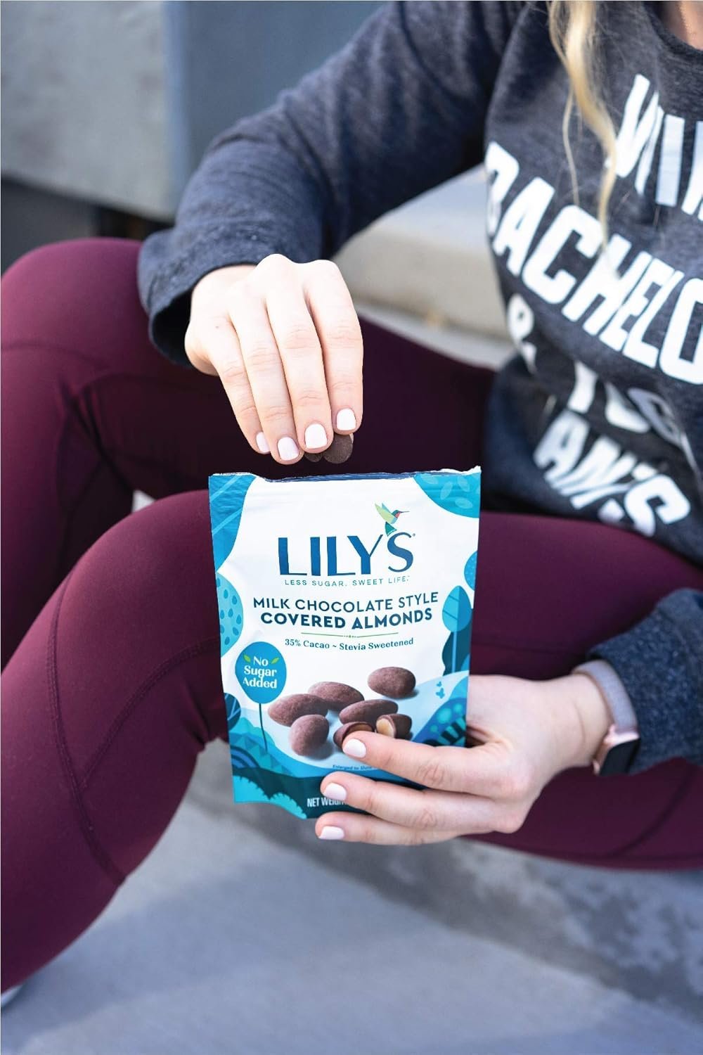 Milk Chocolate Style Covered Almonds by Lily's Sweets, Made with Stevia, No Added Sugar, Low-Carb, Keto-Friendly Christmas Candy | Fair Trade, Gluten-Free & Non-GMO Ingredients | 3.5 Ounce (Pack of 3), 10.5 Ounce - Image 4