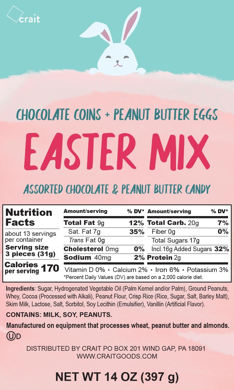 Easter Candy Individually Wrapped, Easter Chocolates for Easter Egg Hunts, Milk Chocolate Crisp Coins & Peanut Butter Eggs 43 Pieces Per Bag - Image 2