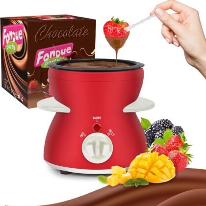 Fondue Pot Set, Mini Electric Fondue Pot Set for Melting Chocolate Cheese, Chocolate Meting Pot fondue maker with Dipping Forks For Holiday Christmas Birthday Gift