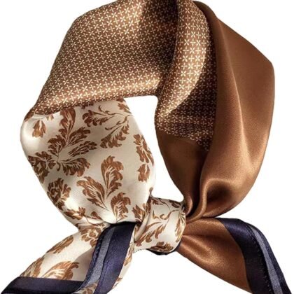 Aufeel 100% Real Mulberry Silk Women Small Square Neck Scarfs 21" Lightweight Headscarf Printed Neckerchief Gift Packed