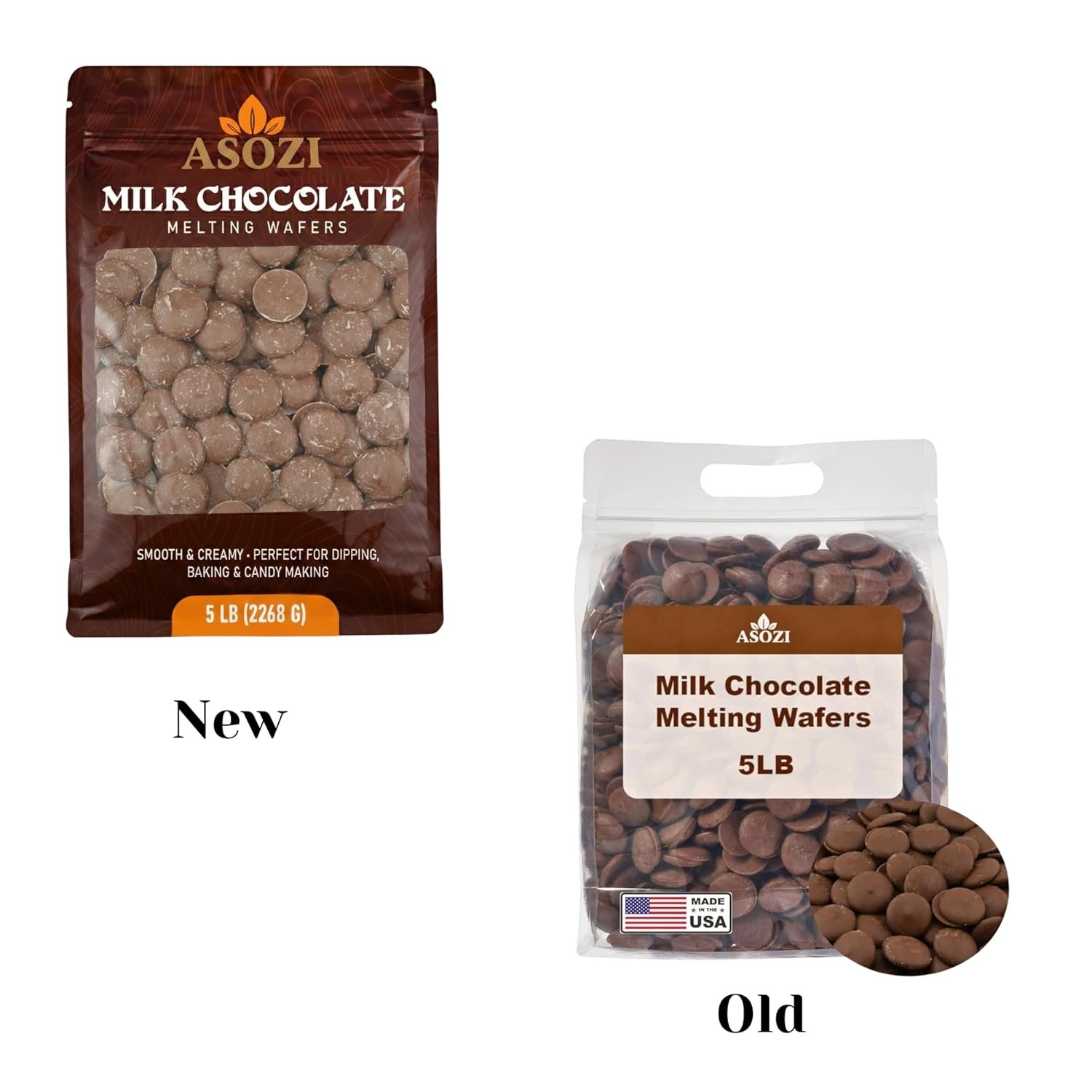 ASOZI Milk Chocolate Melting Wafers - 5 Pound Premium Quality Melting Wafers Easy Melt Chocolate for Dubai Chocolate Bars, Baking, Candy Making & Confections - Image 8