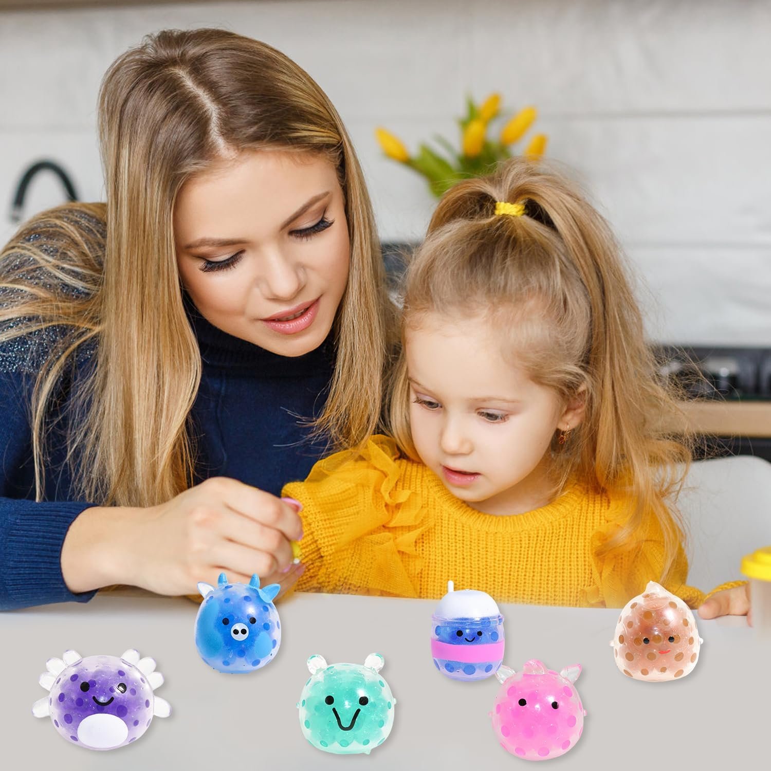 24 Pack Cute Animals Squishies for Kids, Kawaii Mini Squeeze Toys, Bulk Squishy Squeeze Ball Set Anti-Anxiety Stress Relief Toys for Easter Basket Fillers Egg Fillers Party Favors - Image 5