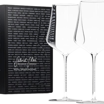 Gabriel-Glas StandArt Crystal Wine Glasses, Set of 2 with Gift Box - Premium, Universal Wine Glass for Red and White Wine - Dishwasher Safe, Lead-Free, 16 oz.