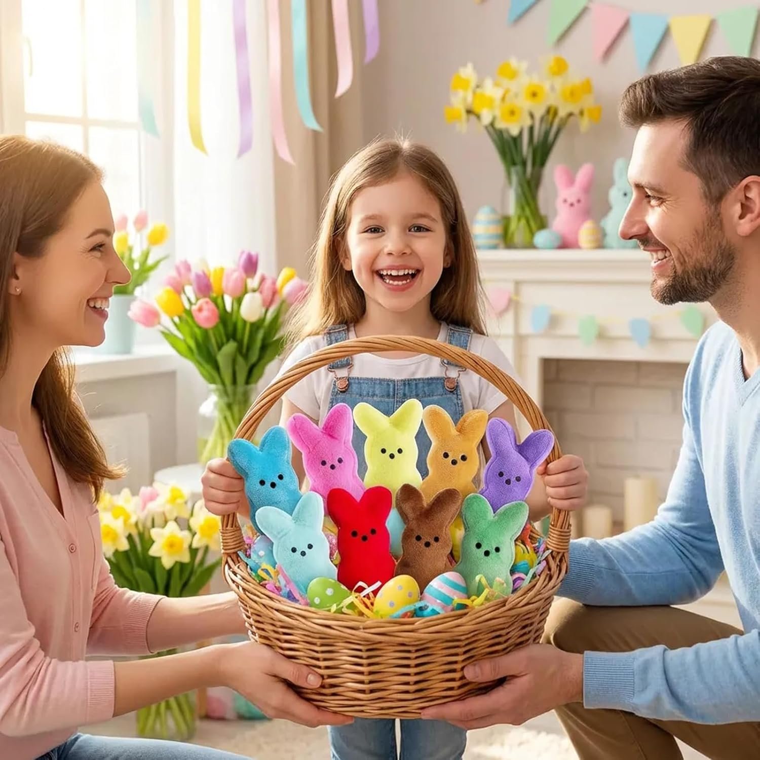 16PCS Easter Stuffed Bunny Plush Toys,Easter Basket Stuffers Egg Fillers,Easter Bunny Bulk Stuffed Animals Plushie for Kids Boys Girls Party Favors Gifts - Image 4