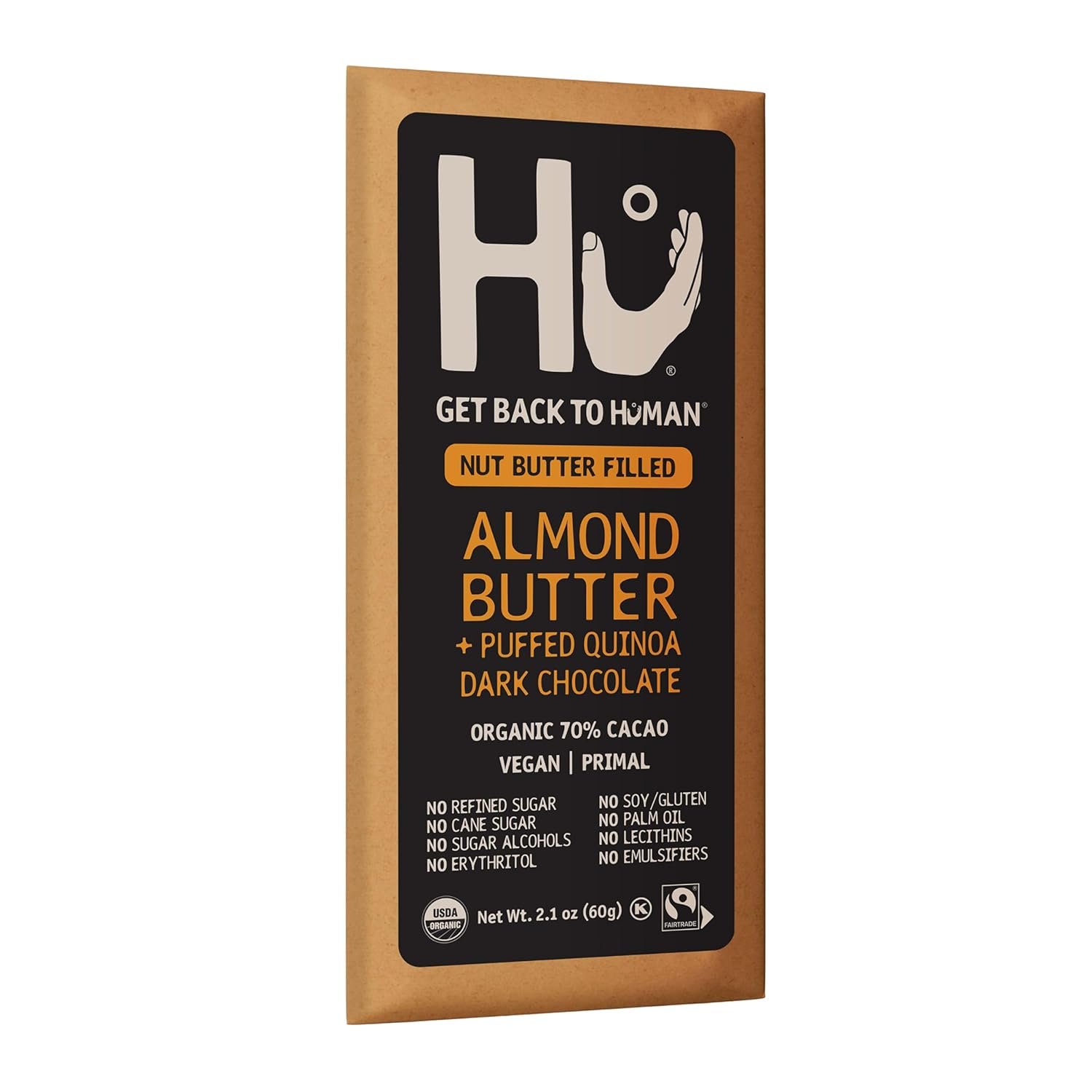 Hu Almond Butter + Puffed Quinoa Dark Chocolate Bar, 2.1 Ounce Bar, 1 Count - Image 9