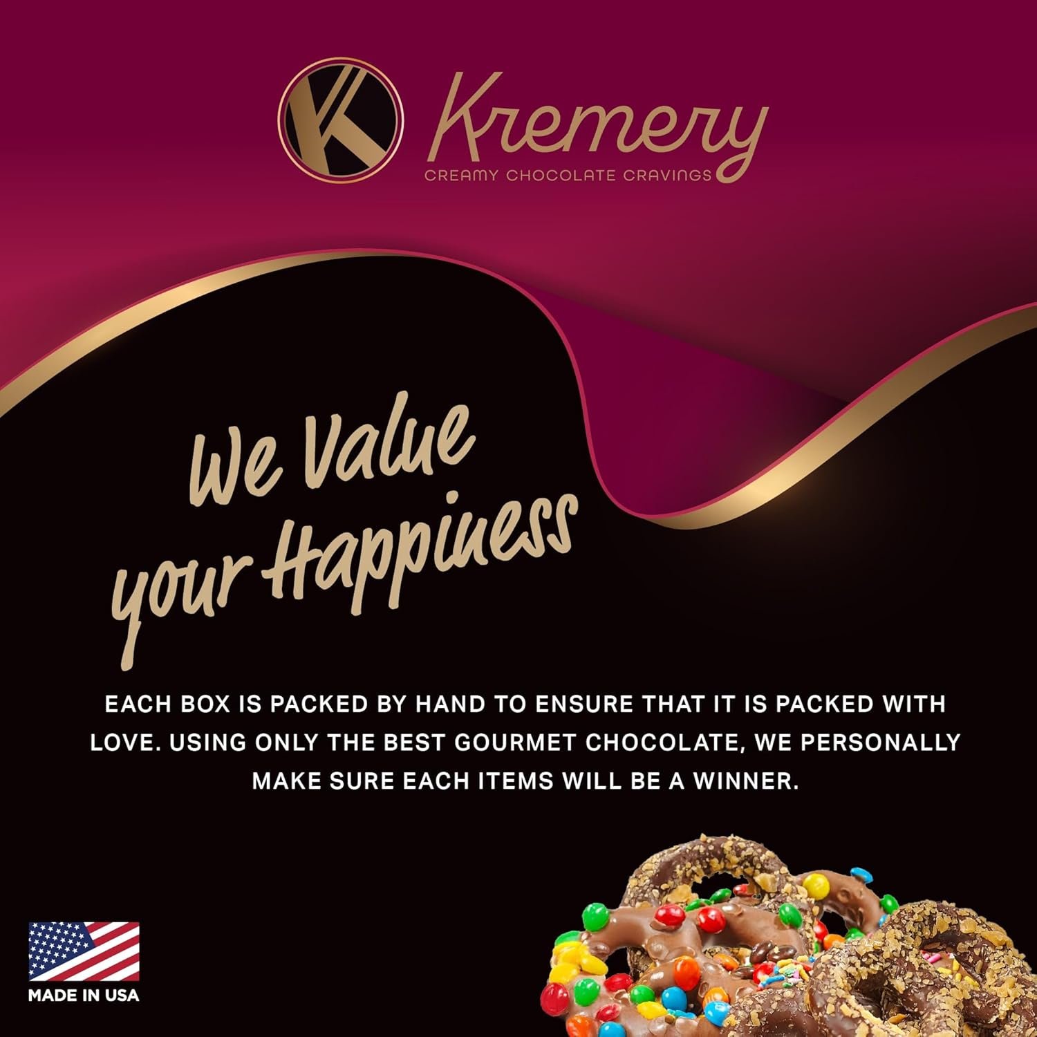 KREMERY Creamy Chocolate Cravings - Easter Chocolate Covered Pretzel Twists Gift Basket with Candied Toppings (12 Pretzels) Ramadan Gifts Sweet Treats in Confetti Tower Kosher - Image 8