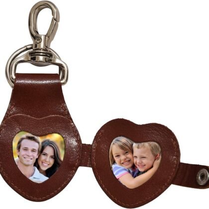 Wise Owl Accessories Keychain Clip Cute Leather Heart Photo Charm Ring Valentine Gift Accessory for Women Men