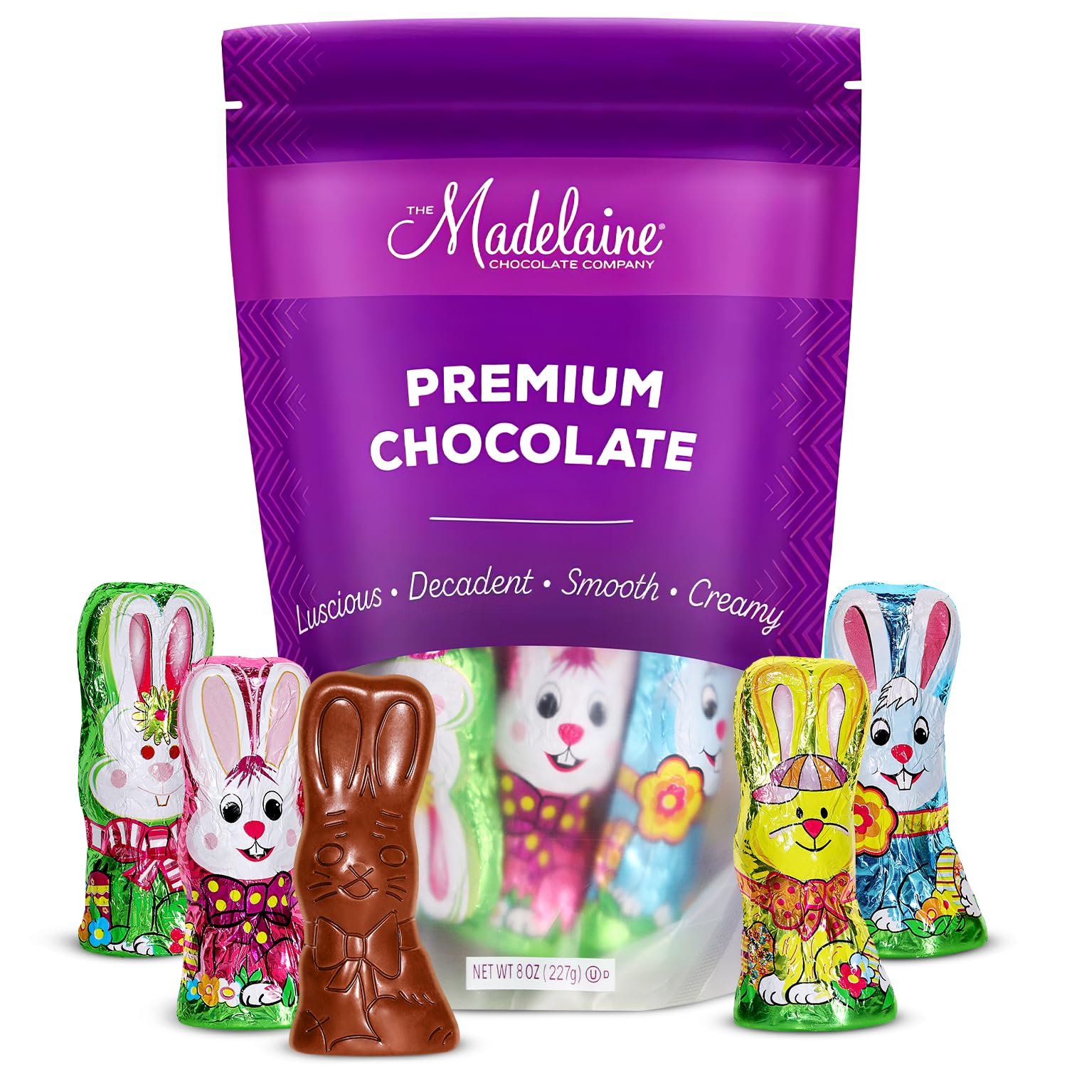 Madelaine Chocolate Easter Candy - Premium Milk Chocolate Bunny - Individually Wrapped Bunnies for Easter Baskets Essentials, Decorations & Gifts - 6 Pack, 1 oz Each