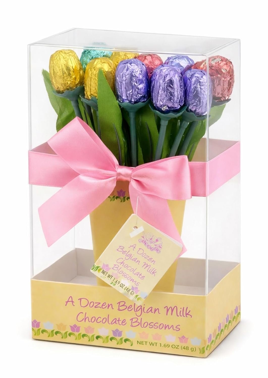 Milk Chocolate Tulip Flowers Bouquet, 1.2 Oz, Mother's Day Gift, Easter Basket Stuffer, Colorful Foil Wrapped - Image 3
