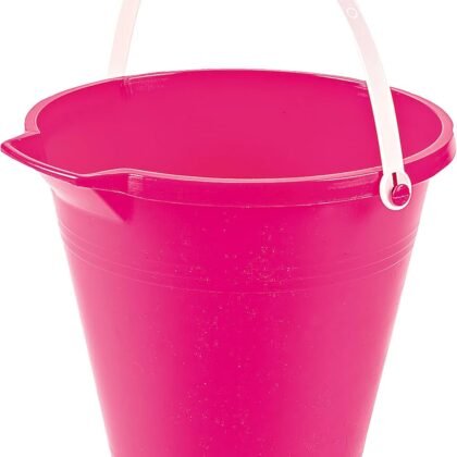Fun Express - Pink Sand Bucket - Toys - Active Play - Beach Toys - 1 Piece