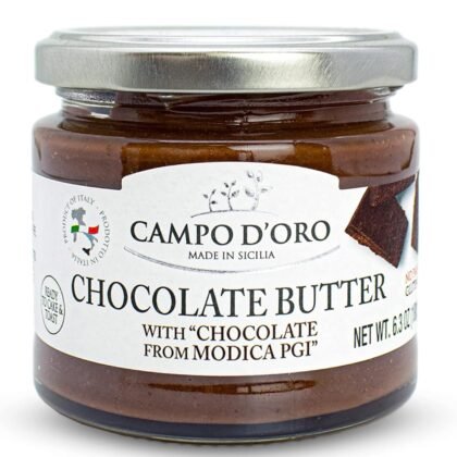 CAMPO D'ORO - Premium Chocolate Spread, DOP Certified Modica Chocolate, Creamy, Buttery, No Palm Oil, 6.35oz