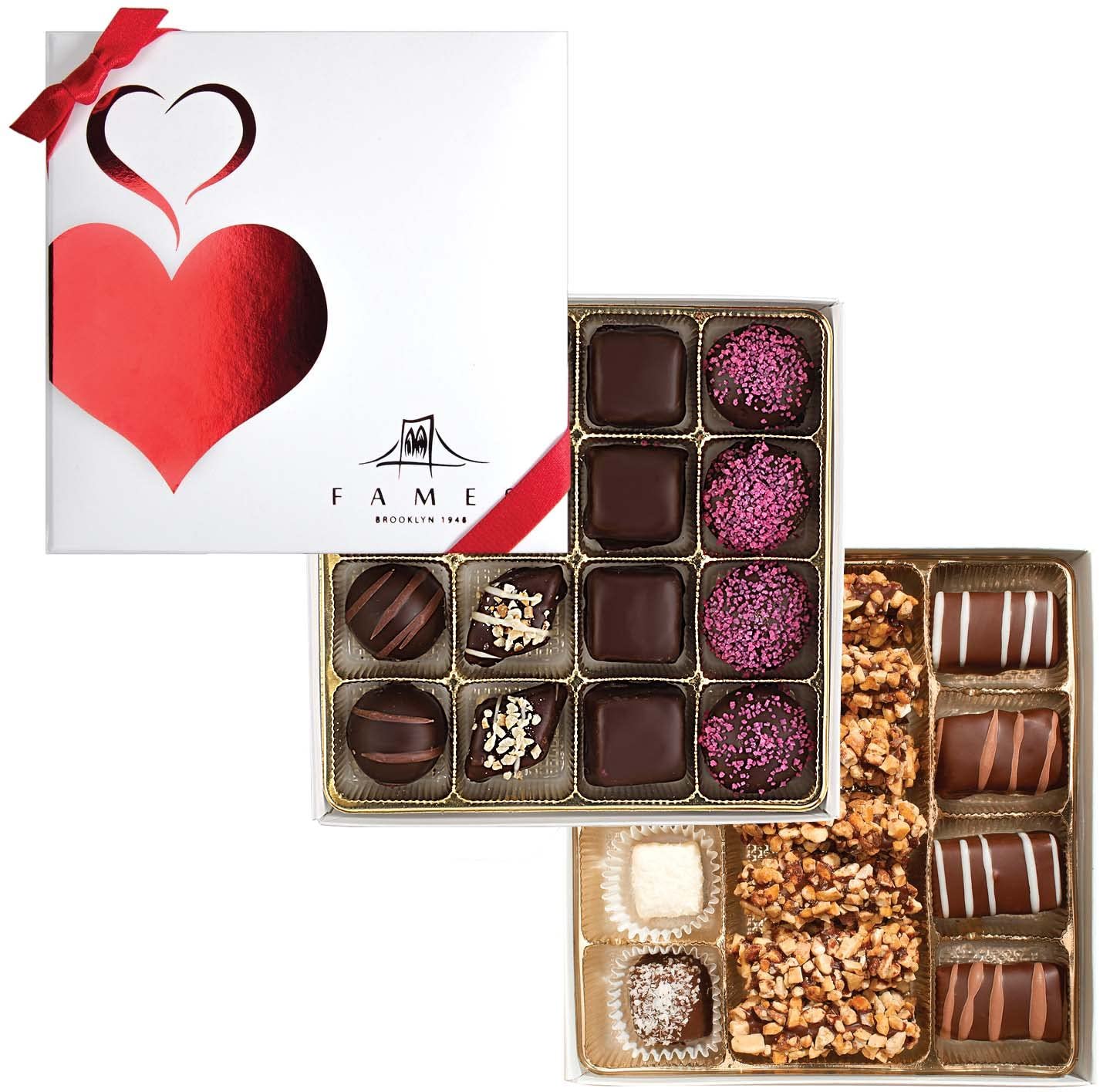 Valentines Day Assorted Chocolate Gift Box - 31pc Fancy Belgian Kosher Dairy Free Vegan Truffles - Heart Shaped Box Of Chocolates for Her - Valentine Gifts for Wife Girlfriend