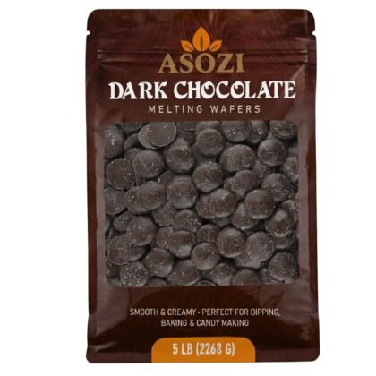 Dark Chocolate Melting Wafers 5lb – Smooth and Creamy, Perfect for Dipping, Baking, Candy Making, and Decorating Desserts – Ideal for Fountains, Coating, and Molded Chocolates (Dark)
