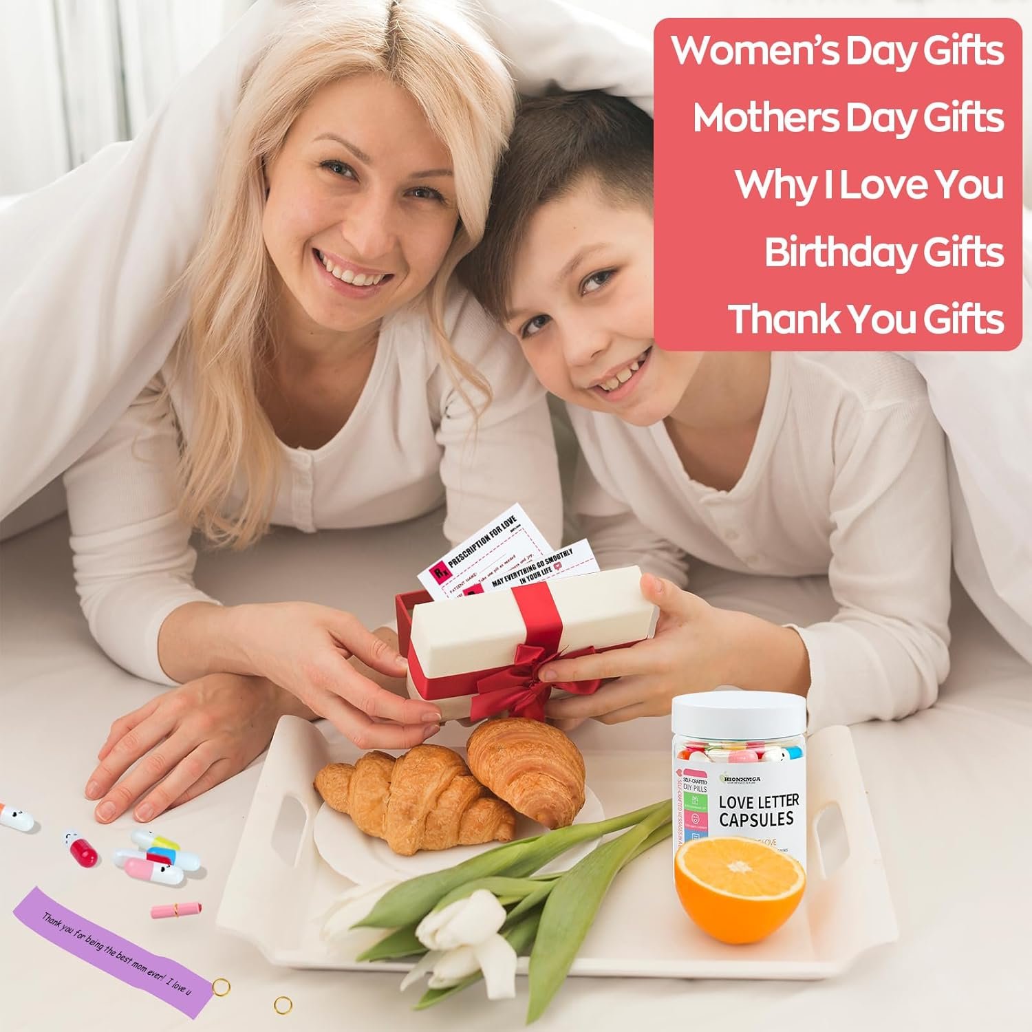 Boyfriend Girlfriend Birthday Gifts - 90 Cute Love Notes Capsule letter Message in a Bottle Romantic Way to Express Your Love for Him Her Anniversary Present for Men Women (Mixed Color) - Image 3