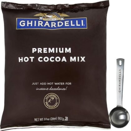 Ghirardelli Chocolate - Premium Hot Cocoa 2 lb pouch with Ghirardelli Stamped Barista Spoon
