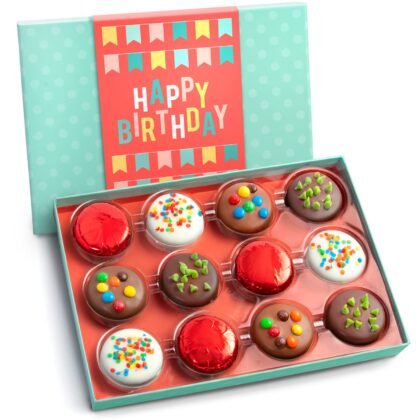 A Gift Inside Birthday Deluxe Chocolate Covered Sandwich Cookies Gift Box