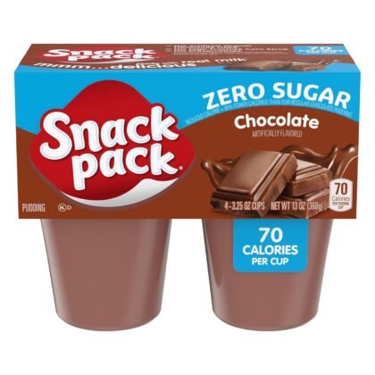 Snack Pack Zero Sugar Chocolate Flavored Pudding Cups, 3.25 oz., 4-Count