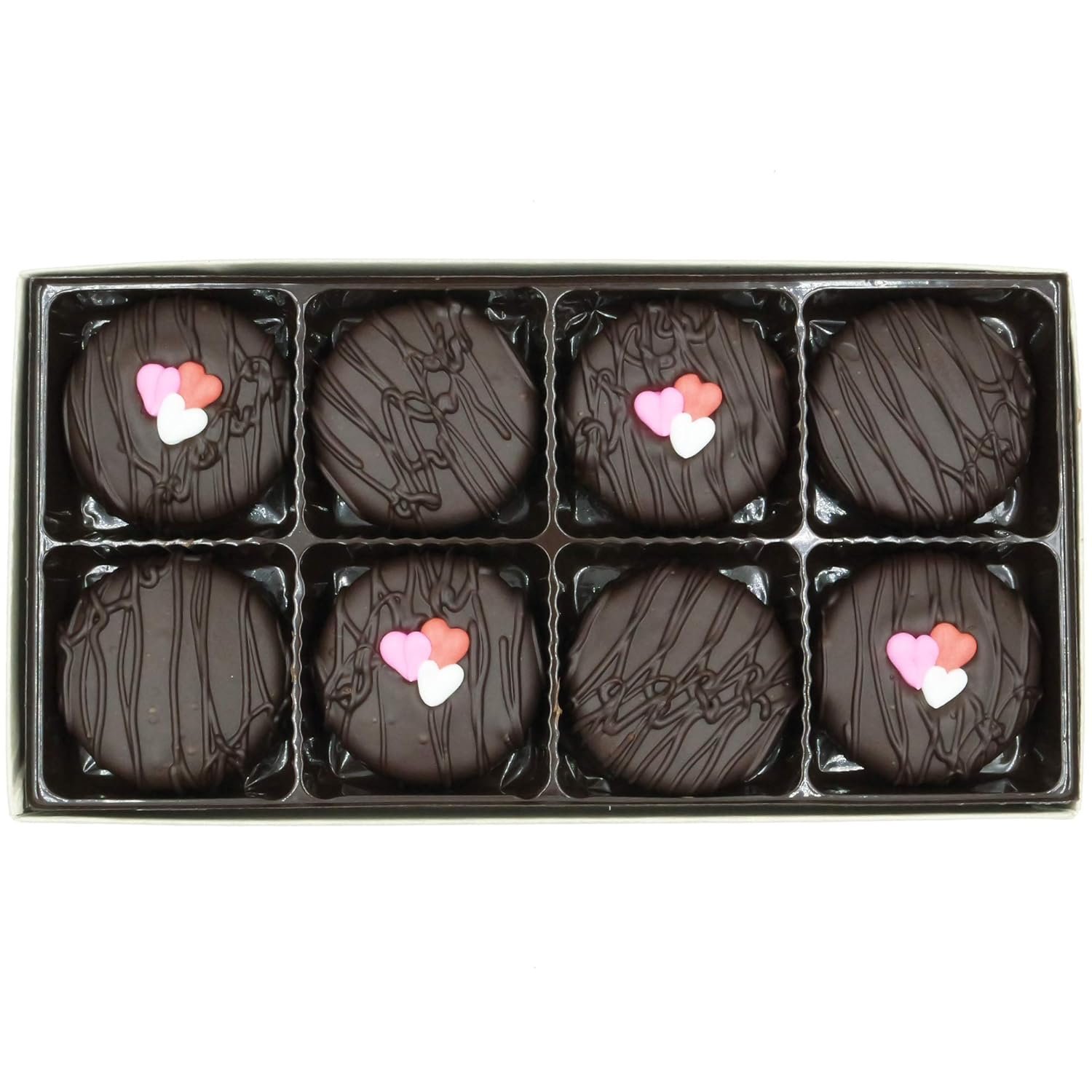 Philadelphia Candies Dark Chocolate Covered Creme Filled Sandwich Cookies, Valentine's Day Gift 8 Ounce - Image 2