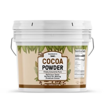 Unpretentious Dutch Cocoa Powder, 1 Gallon Bucket, Brownies, Cookies, Shakes, Food Storage