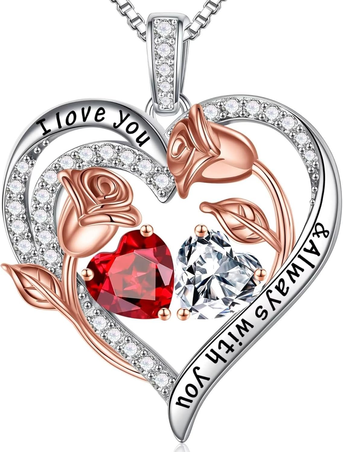 Iefil Easter Gifts for Women Wife - 925 Sterling Silver Birthstone Necklace, Birthday Anniversary Jewelry Gifts for Her Wife Mom Daughter