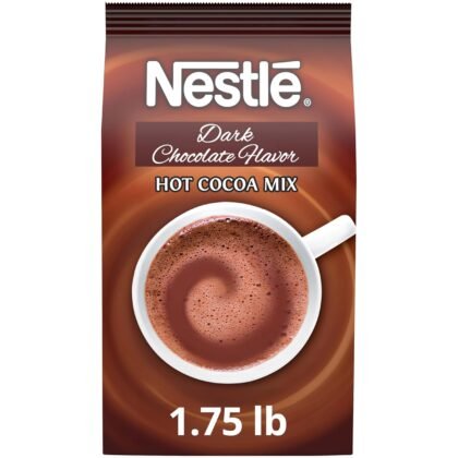 Nestle Hot Chocolate Mix, Dark Chocolate Flavor Hot Cocoa, Bulk Whipped Cocoa, 1.75 lb Bag