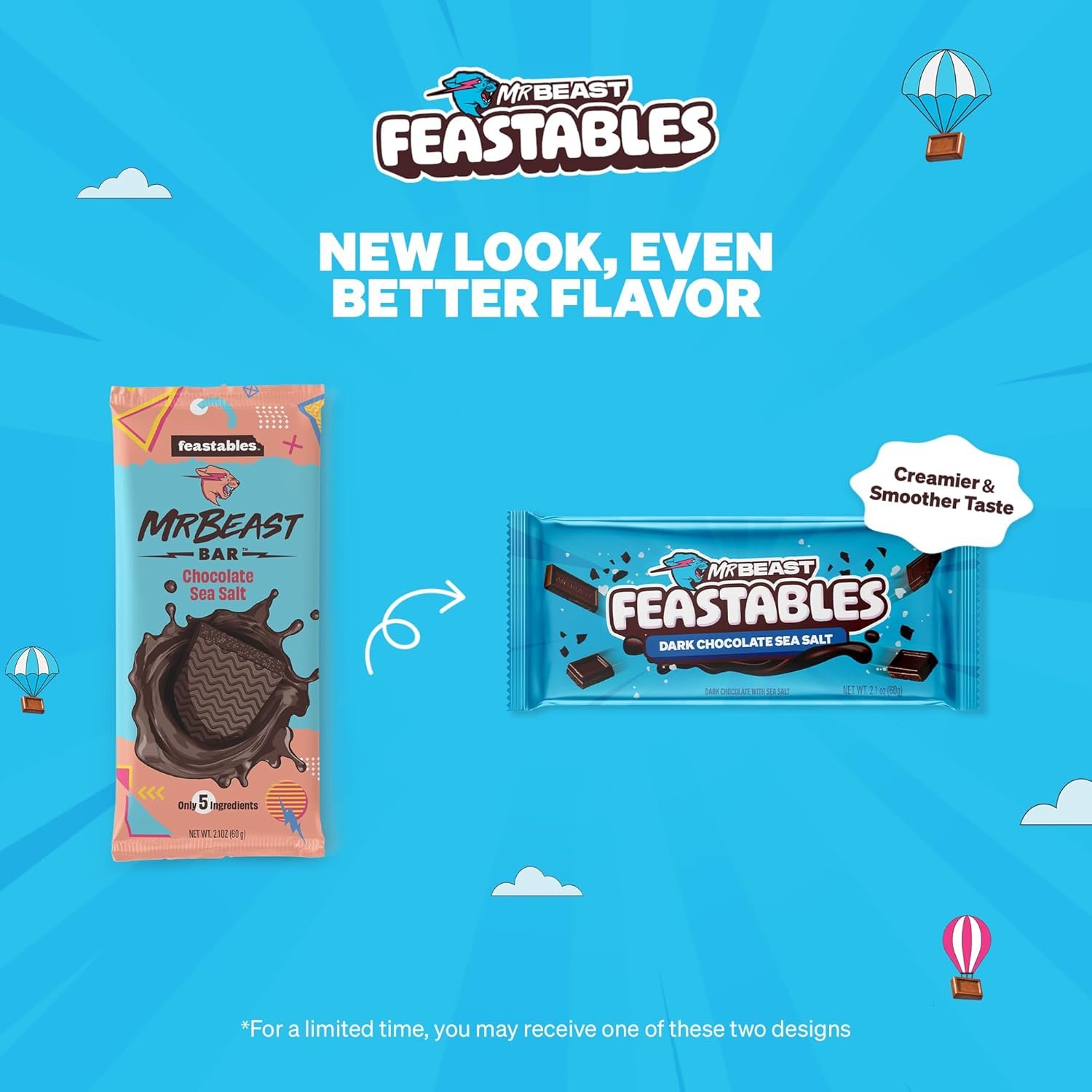 MrBeast Feastables Dark Chocolate with Sea Salt Bar, King Size, 10 Count, Sweet & Salty Chocolate Candy, Fairtrade Cocoa, 2.1oz Each - Image 7