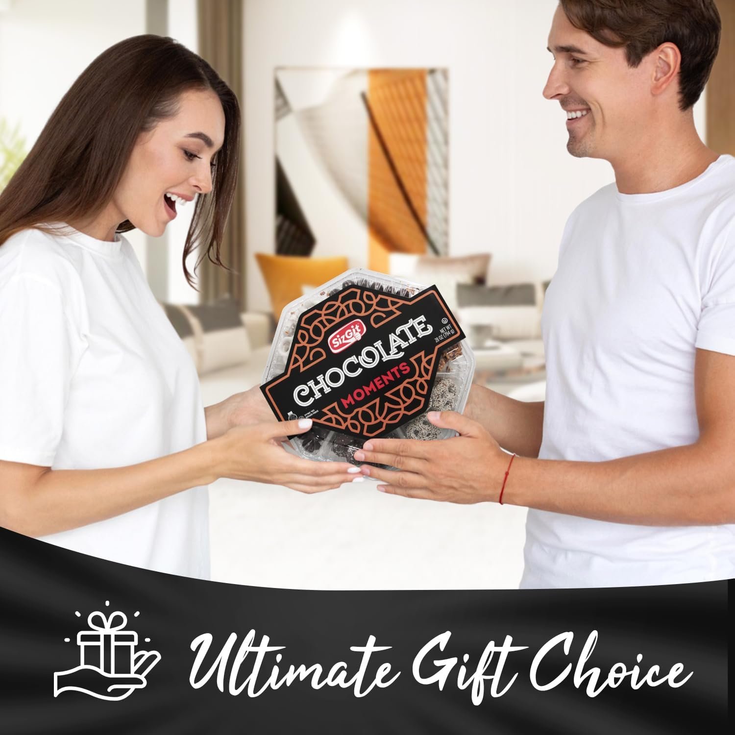 SizGit Mishloach Manot Chocolate Gift Box, 28oz Chocolate Gift Basket of 7 Sectional Platter, Ideal Food Gifts for Women on Mother’s Day, Easter, Thanksgiving, Anniversaries, Weddings or Any Occasion - Image 7